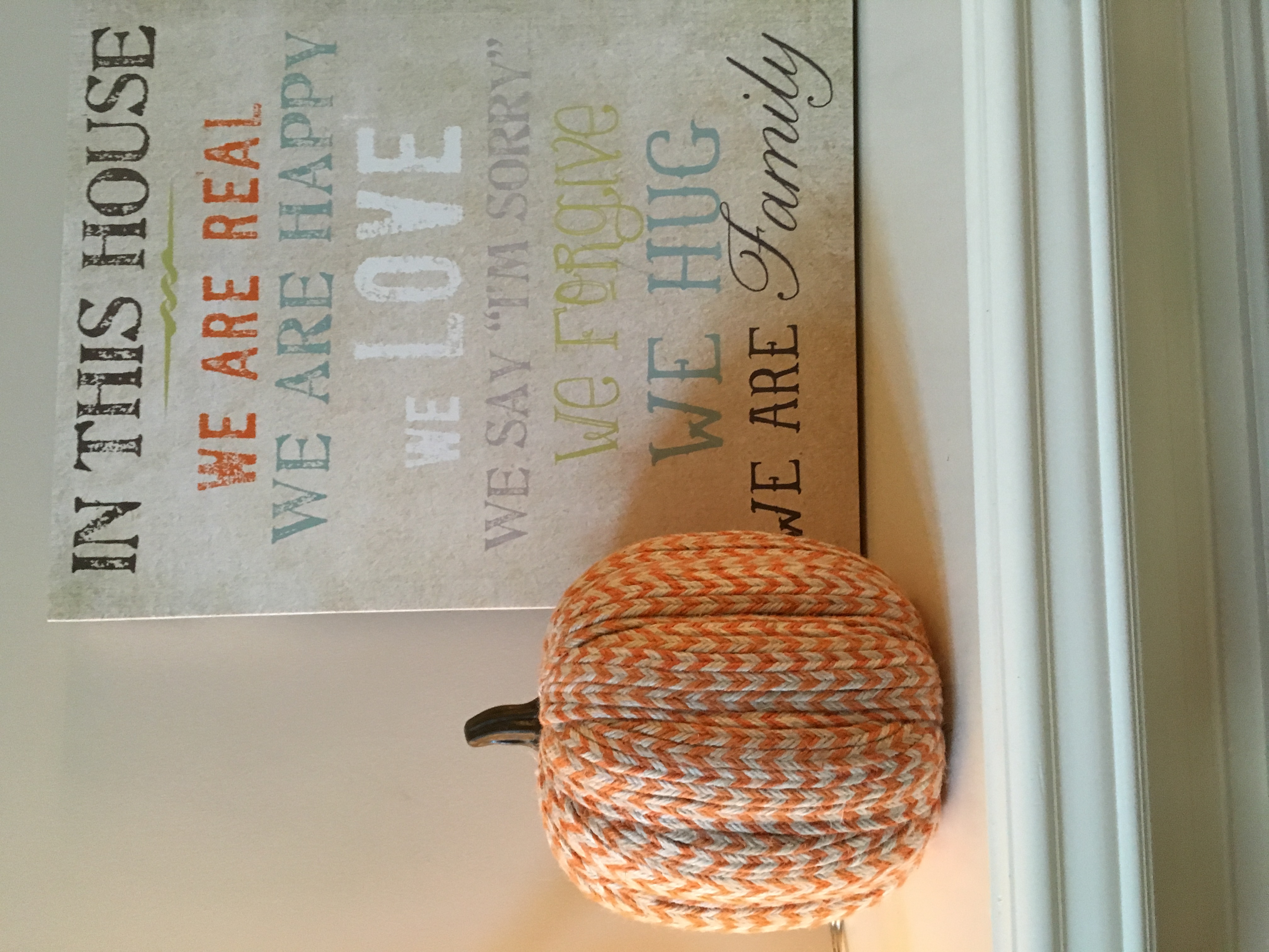 These could be easily created with fabric of your choice and paper mache pumpkins also sold at Target for 6.00 or any craft store.