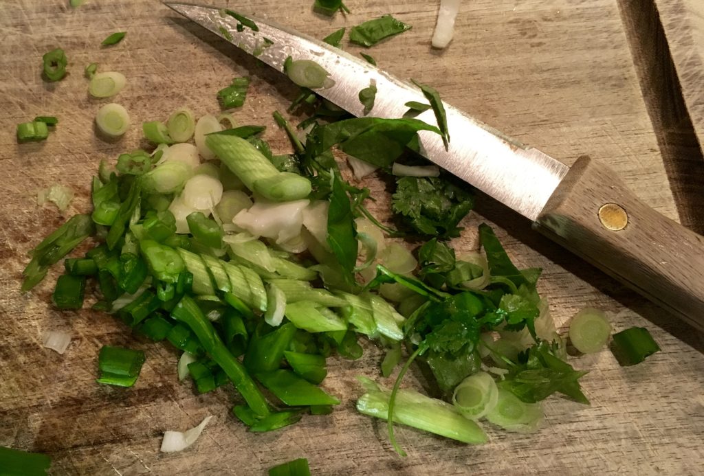 green onion and cilantro